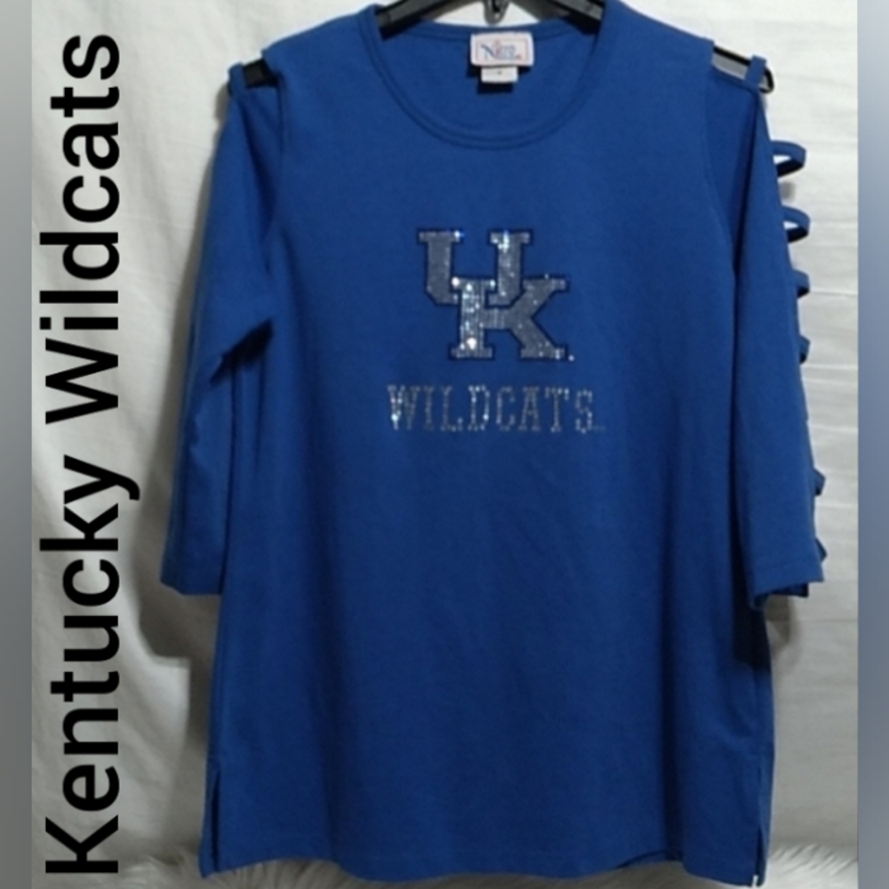 (BX83) SALE! RARE!! Nitro USA UK Wildcats Blinged Out Vintage Open Sleeve Top